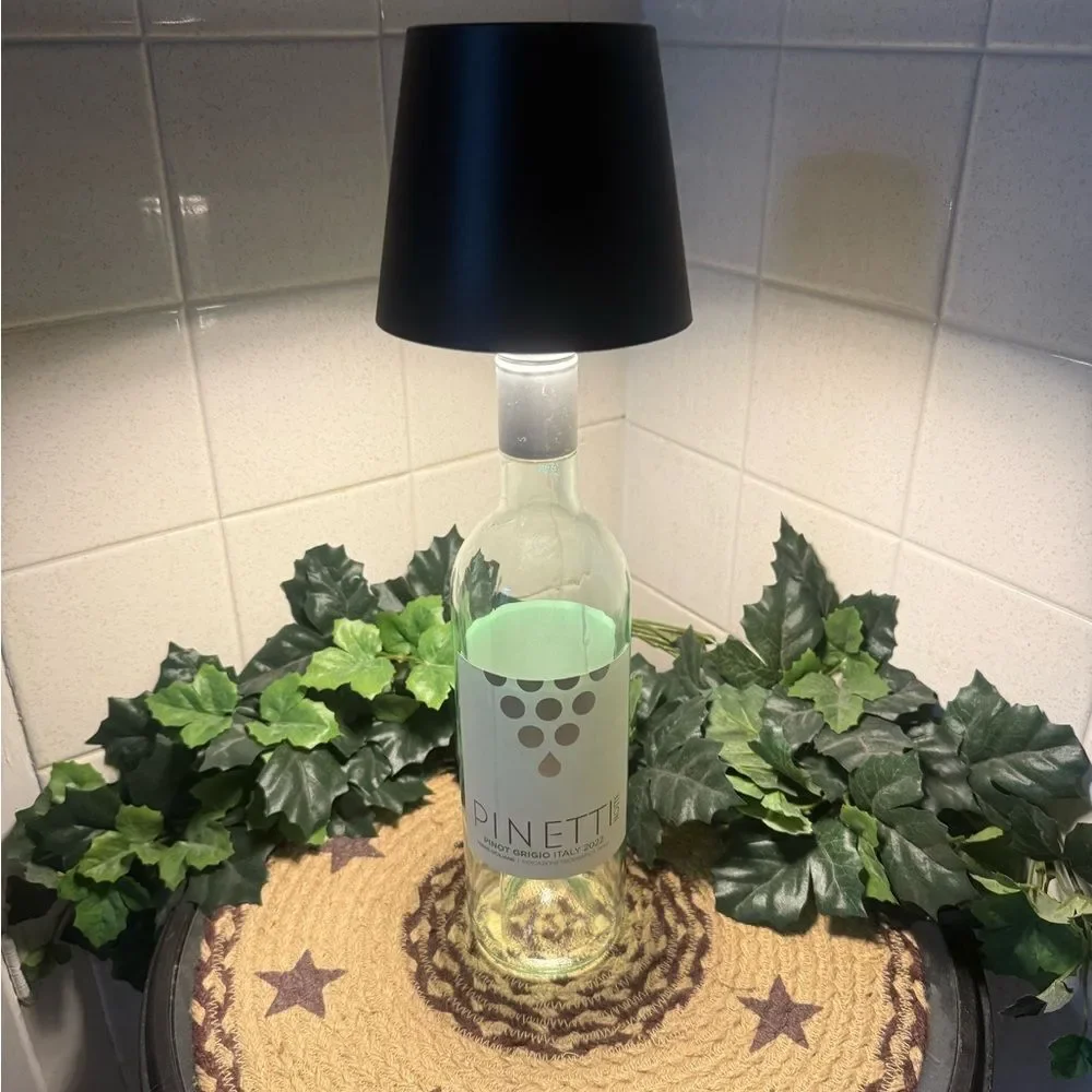 Wine Bottle Lamp Rechargeable Shade USB Touch On Off Ambient Light Bar Den